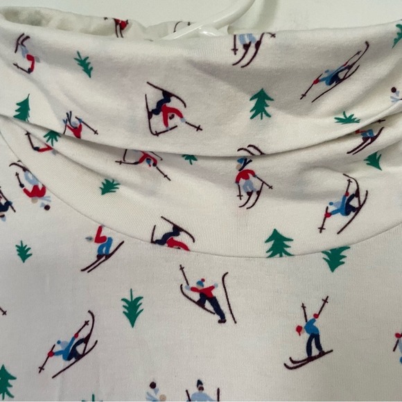 Lands End Ski Snow Print Foldover Turtleneck Winter Womens Med Shaped Fit 10/12 - Picture 4 of 12